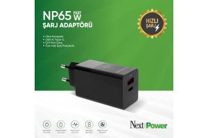 NextPower NP65W Hızlı Şarj Adaptörü