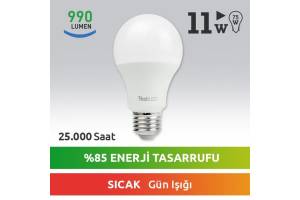 Nextled E27 LED Ampul 11W Sıcak