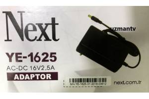 Next YE 1625 / 1605 / 1610 16V 2.5A SANTRAL Adaptörü
