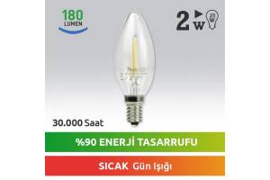 Nextled E14 LED Mum Ampul 2W Sıcak Kuyruksuz