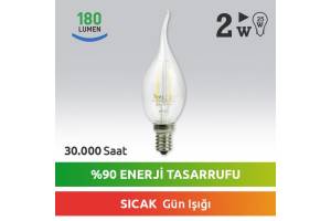 Nextled E14 LED Mum Ampul 2W Sıcak Kuyruklu