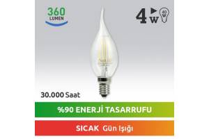 Nextled E14 LED Mum Ampul 4W Sıcak Kuyruklu