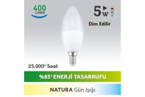 Nextled E14 5 Watt Nature LED Mum Ampul DIM Edilebilir