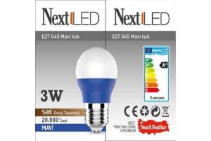 NEXTLED 3W MAVİ RENK GECE LAMBASI