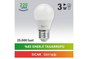 Nextled E27 LED Ampul 3W Sıcak