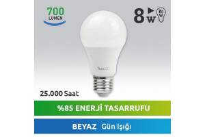 Nextled E27 LED Ampul 8W Beyaz